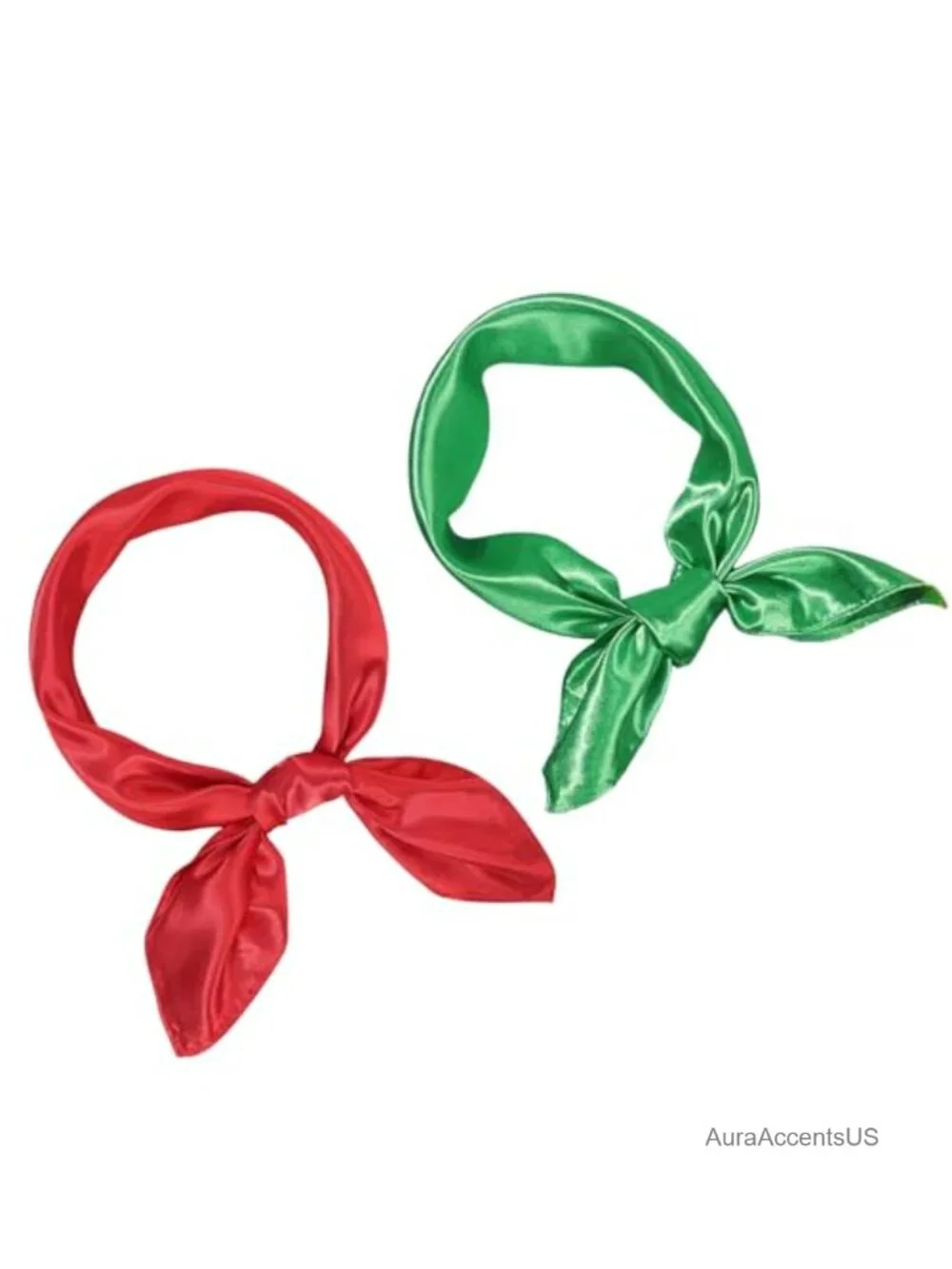 Silk Feeling Satin Square Scarf 2 Pack Neck Head Scarf